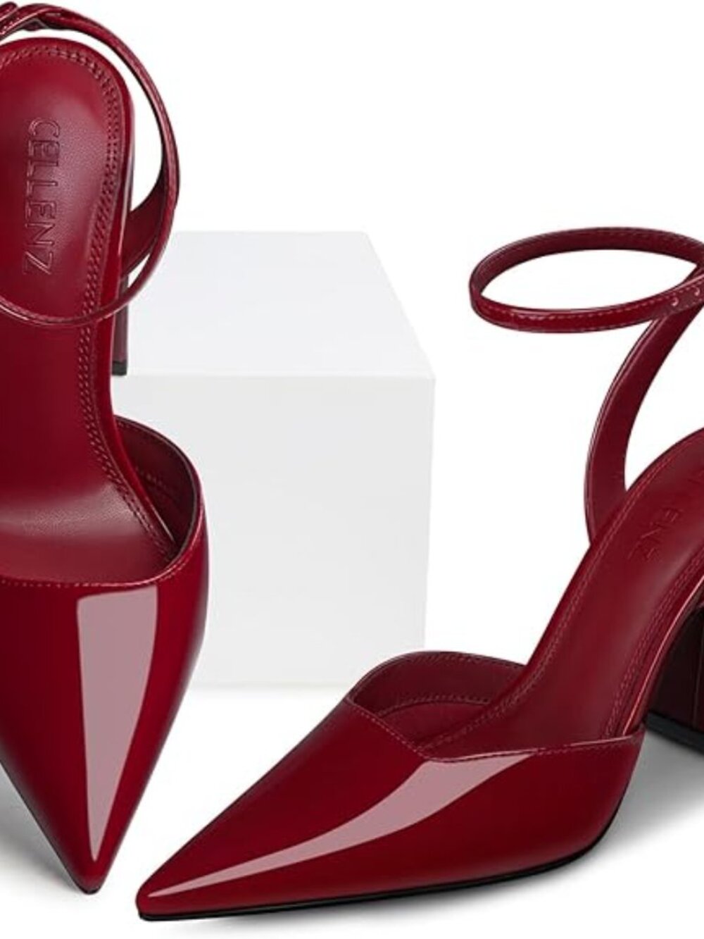 Women Chunky Heel Pumps: 3.9 Inch High Sexy Heels, Comfortable Formal Homecoming - Picture 4 of 4